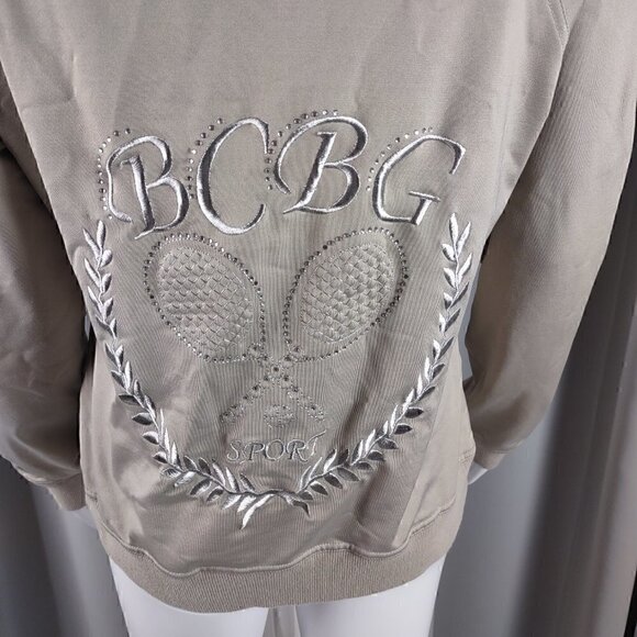 BCBG MaxAzria Tan/Beige/Light Brown, Women's Zip Up Hoodie. Size Large - Picture 7 of 16